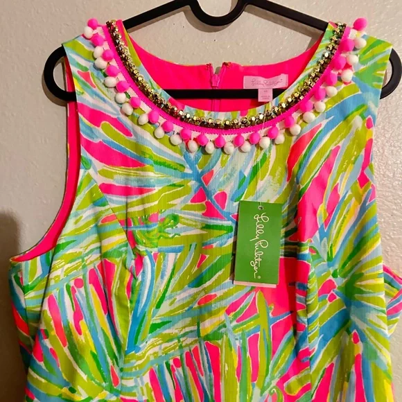 Lilly Pulitzer Mila Shift Dress Pink Green Size 14  New with tag - Picture 10 of 13